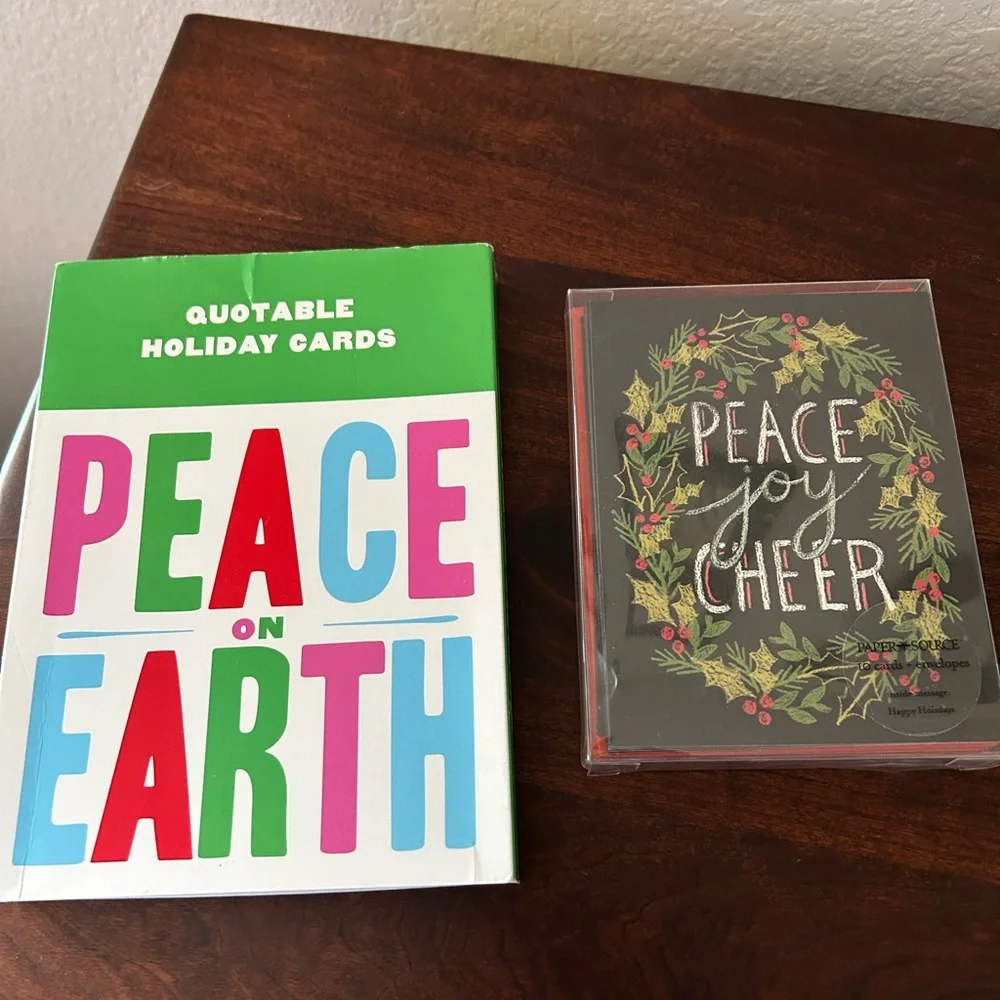 Sets of New Peace Happy Holidays cards - 20 total